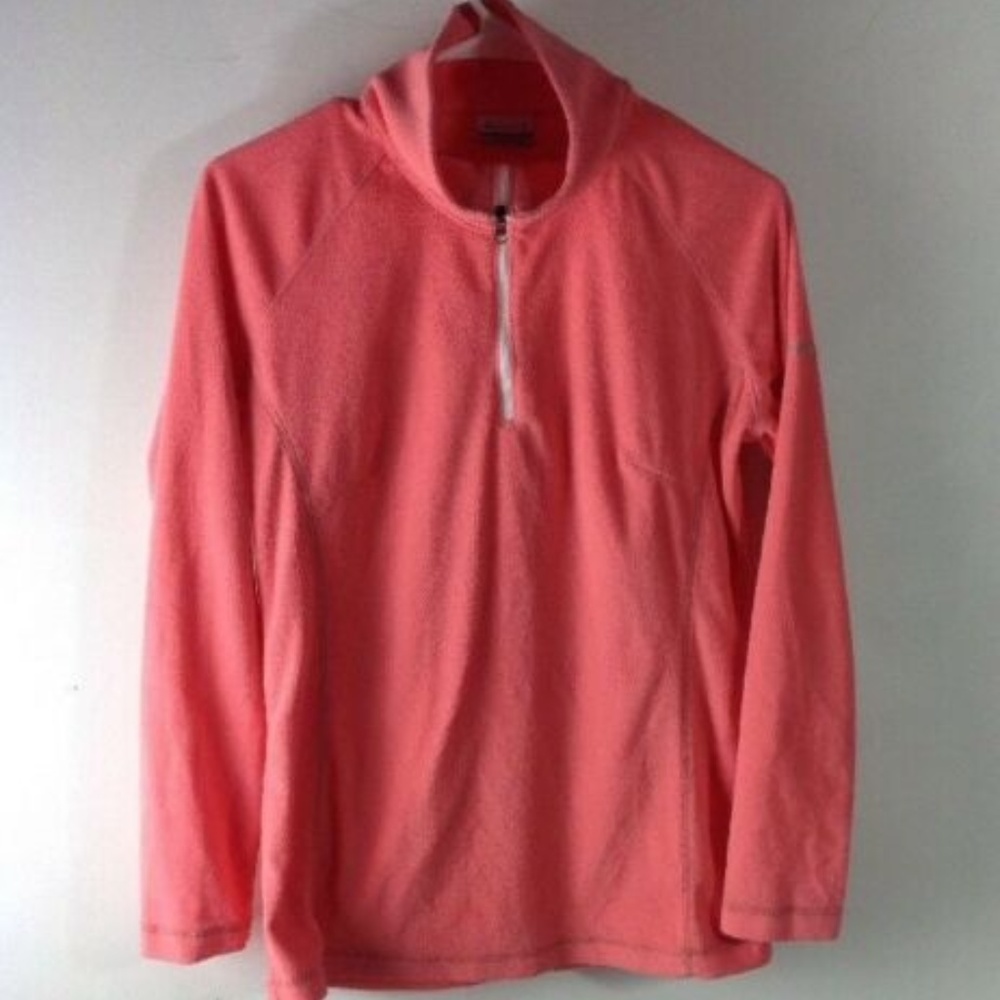 Columbia Womens Sweater Top Zip Up Size M Orange